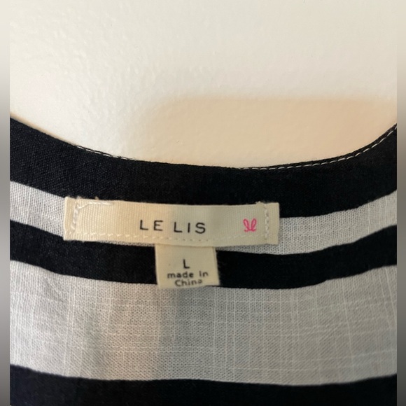 Black and White Striped Midi Dress - Picture 2 of 3